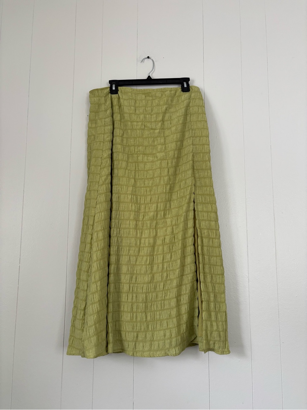 Lulus True Trend Green Crinkled Midi Skirt XL - Picture 5 of 12